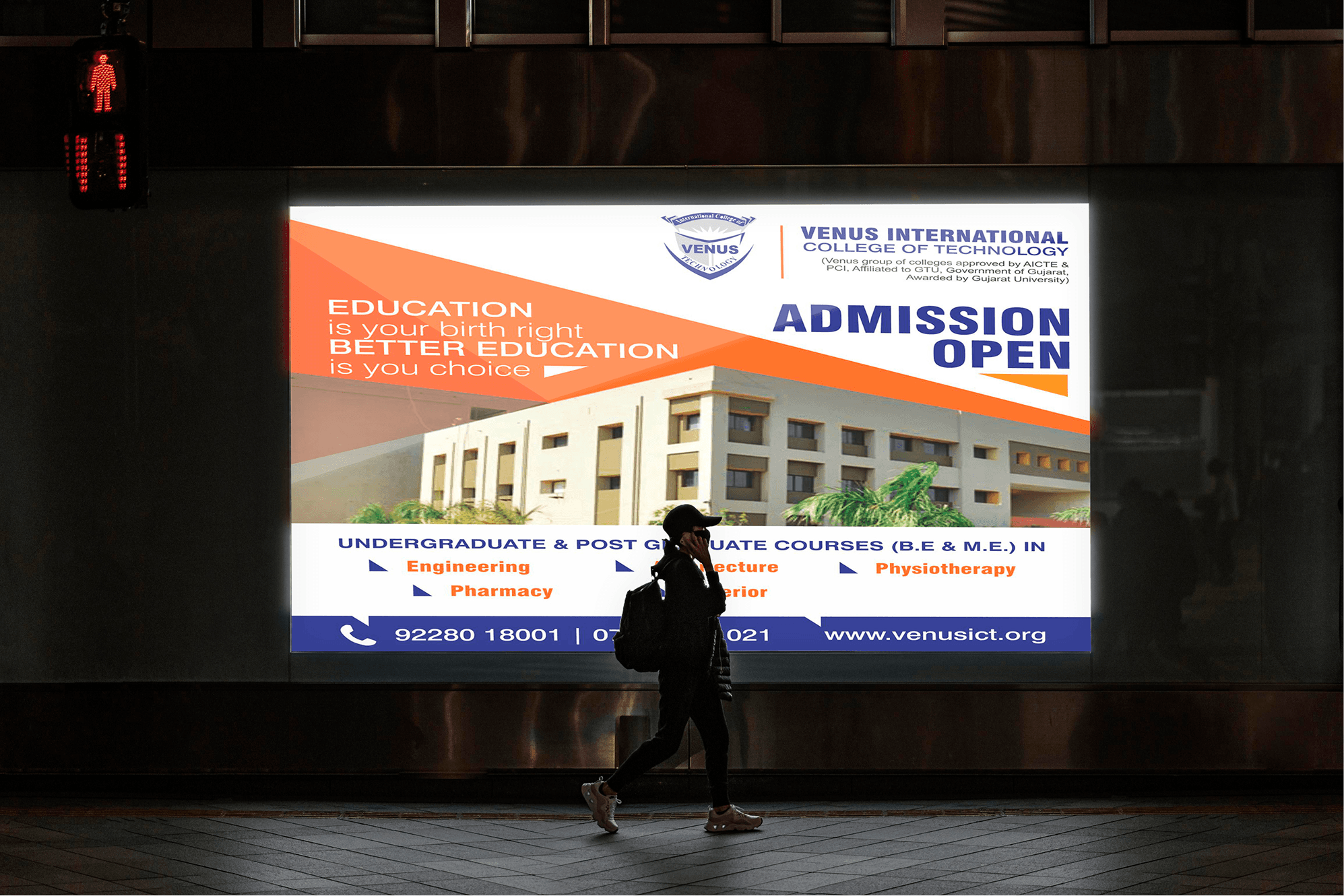 Venus International College Admission Hoarding